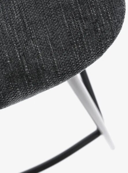 Bizzotto Černá dřevěná barová židle Sienna s tmavě šedým sedákem 68 cm