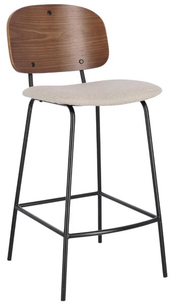 Bizzotto Dřevěná barová židle Sienna s béžovým sedákem 68 cm