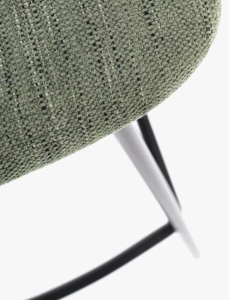 Bizzotto Černá dřevěná barová židle Sienna se zeleným sedákem 68 cm