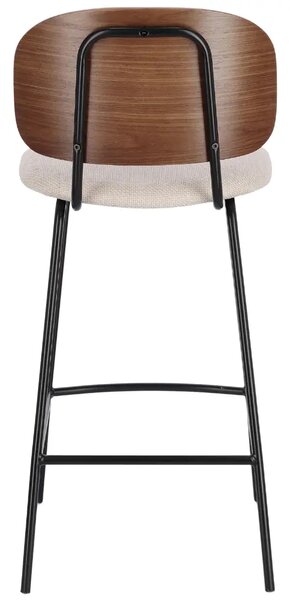 Bizzotto Dřevěná barová židle Sienna s béžovým sedákem 68 cm