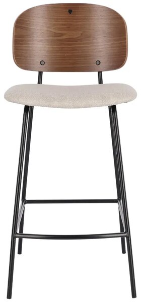 Bizzotto Dřevěná barová židle Sienna s béžovým sedákem 68 cm