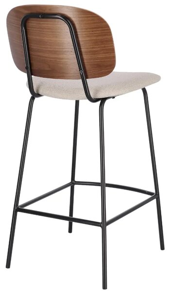 Bizzotto Dřevěná barová židle Sienna s béžovým sedákem 68 cm