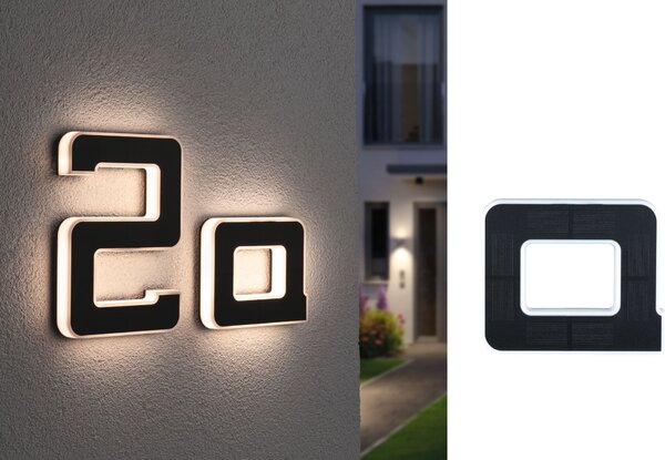 Paulmann 94650 solární domovní číslo, písmeno A s vyměnitelnou baterií LED 0,2W 3000K, výška 13,4cm, IP44