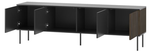 TV stolek/skříňka 4D Kebrex 07, Barva:: černá / černá + ořech 5903211504334