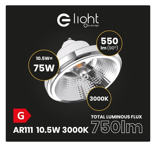 Halogenová LED žárovka GU10 teplá 3000k 10,5w 550 lm bílá