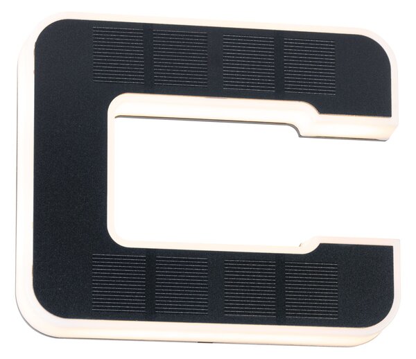 Paulmann 94652 solární domovní číslo, písmeno C s vyměnitelnou baterií LED 0,2W 3000K, výška 13,4cm, IP44