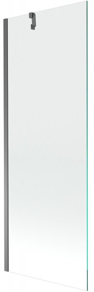 Mexen Next, 1-křídlová vanová zástěna 70 x 150 cm, 6mm čiré sklo, grafitová, 895-070-000-00-00-95