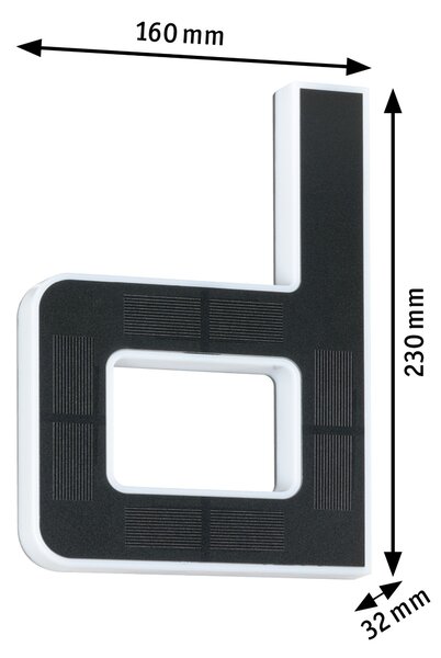 Paulmann 94653 solární domovní číslo, písmeno D s vyměnitelnou baterií LED 0,2W 3000K, výška 23cm, IP44