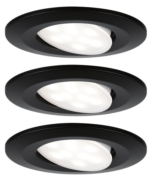 Paulmann 99991 Calla, set kulatých výklopných bodovek v matně černé úpravě, 3x5,2W LED 4000K, stmívatelné, prům.9cm, IP65