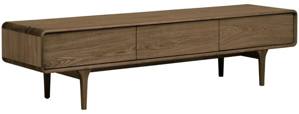 Nordic Living Hnědý dubový TV stolek Dawe 180 x 45 cm