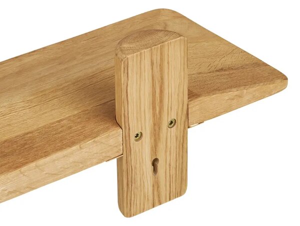 Nordic Living Dubová nástěnná police Calcata 110 cm