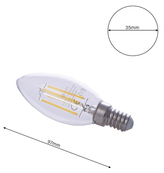 Dekorační LED žárovka E14 neutrální 4000k 4w 470 lm svíčka