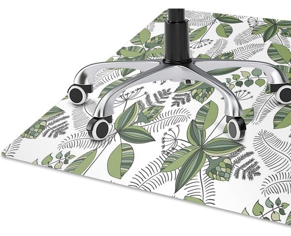 Podložka pod kolečkovou židli botanický vzor