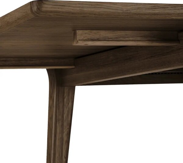 Nordic Living Hnědý dubový rozkládací jídelní stůl Dawe 240/340 x 100 cm
