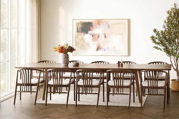 Nordic Living Hnědý dubový rozkládací jídelní stůl Dawe 240/340 x 100 cm