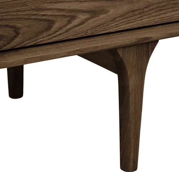 Nordic Living Hnědý dubový TV stolek Dawe 180 x 45 cm