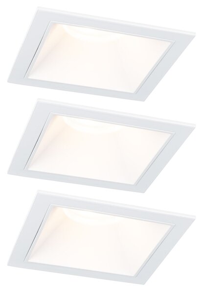 Paulmann 93126 Cole Coin, set bodovek v bílé úpravě, 3x6W LED 2700K tříkrokové stmívání, 8,8x8,8cm, IP44