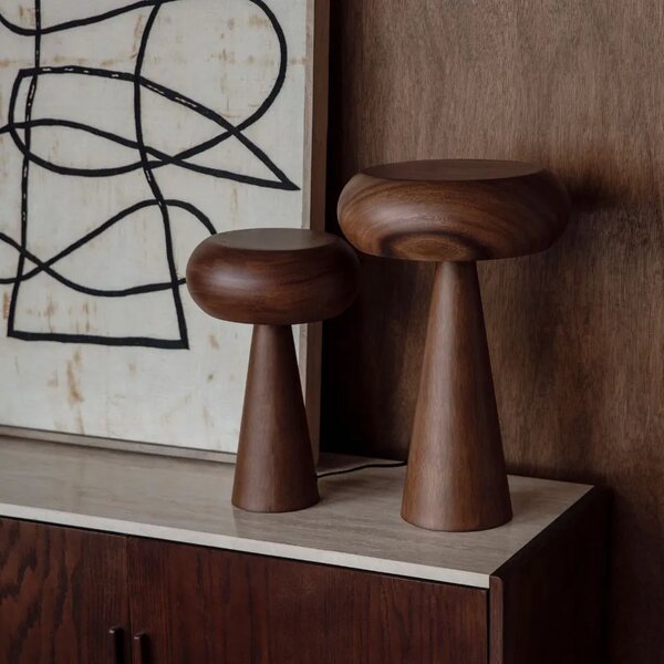 -25 % Dny Marianne - Dutchbone Hnědá dřevěná stolní lampa MOREL 37 cm