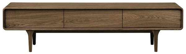 Nordic Living Hnědý dubový TV stolek Dawe 180 x 45 cm