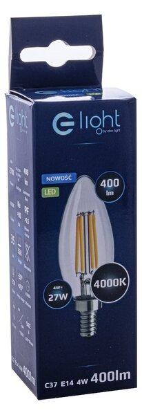 Dekorační LED žárovka E14 neutrální 4000k 4w 470 lm svíčka