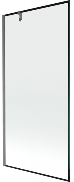 Mexen Next, 1-křídlová vanová zástěna 90 x 150 cm, 6mm čiré sklo - černý vzor, ​​broušená grafitová, 895-090-000-00-70-66