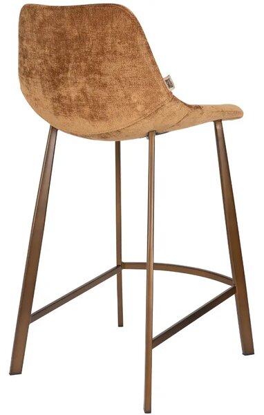 Dutchbone Koňakově hnědá čalouněná barová židle Franky 65 cm