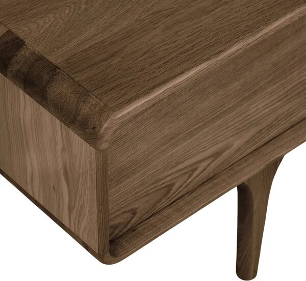 Nordic Living Hnědý dubový TV stolek Dawe 180 x 45 cm