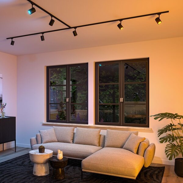 Paulmann 95664 Luxe, spot pro Urail system, Zigbee 4,8W GU10 RGBW + stmívatelné, matná černá