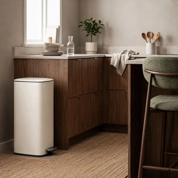 Housecraft Living Bílý pedálový odpadkový koš MARK 30 l