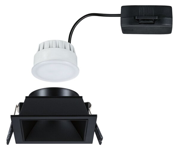 Paulmann 93127 Cole Coin, bodovka v černé úpravě, 1x6W LED 2700K tříkrokové stmívání, 8,8x8,8cm, IP44