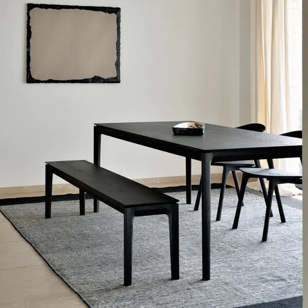 Ethnicraft Černý dubový jídelní stůl Bok 200 x 95 cm