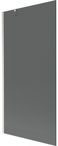 Mexen Next, 1-křídlová vanová zástěna 90 x 150 cm, 6mm šedé sklo, ocelová, 895-090-000-00-40-97