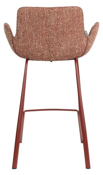 Zuiver Červená čalouněná barová židle BRIT 68 cm