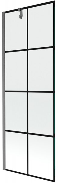 Mexen Next, 1-křídlová vanová zástěna 70 x 150 cm, 6mm čiré sklo - černý vzor, ​​broušený grafit, 895-070-000-00-77-66