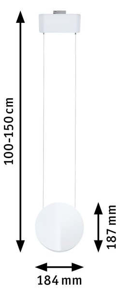 Paulmann 94963 Alejandro, závěsné svítidlo pro Urail system, 10W LED 3000K tříkrokové stmívání, signální bílá
