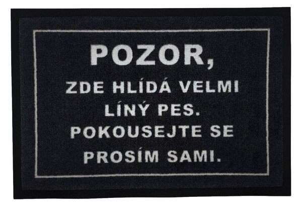 GDmats, POSLEDNÍ ŠANCE: Rohožka Líný pes 40x60 cm - na ven i na doma, 40x60, černá