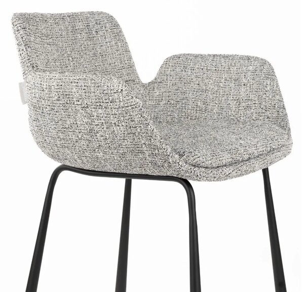 Zuiver Šedá čalouněná barová židle BRIT 68 cm