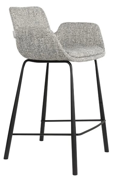 Zuiver Šedá čalouněná barová židle BRIT 68 cm