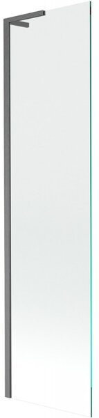 Mexen Next, vanová zástěna 1-křídlová 50 x 150 cm, fixní křídlo, 6 mm čiré sklo, broušený grafit profil, 895-050-000-03-00-66