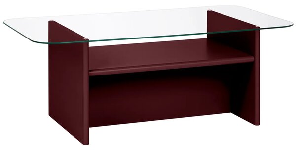 Noo.ma Červený konferenční stolek Tovo 110 x 63 cm se skleněnou deskou
