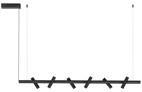 Nova Luce Černé kovové závěsné LED světlo Avelo 120 cm