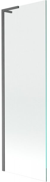 Mexen Next, vanová zástěna 1-křídlová 60 x 150 cm, fixní křídlo, 6 mm čiré sklo, broušený grafit profil, 895-060-000-03-00-66