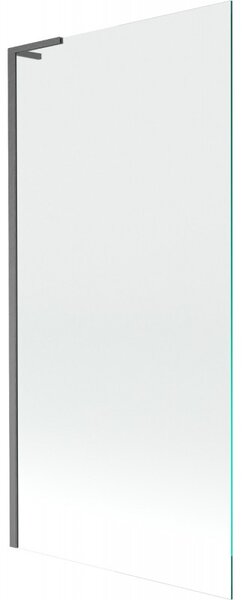 Mexen Next, vanová zástěna 1-křídlová 90 x 150 cm, fixní křídlo, 6 mm čiré sklo, broušený grafit profil, 895-090-000-03-00-66