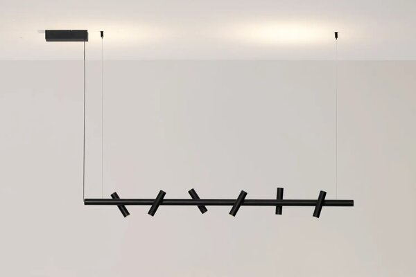 Nova Luce Černé kovové závěsné LED světlo Avelo 120 cm