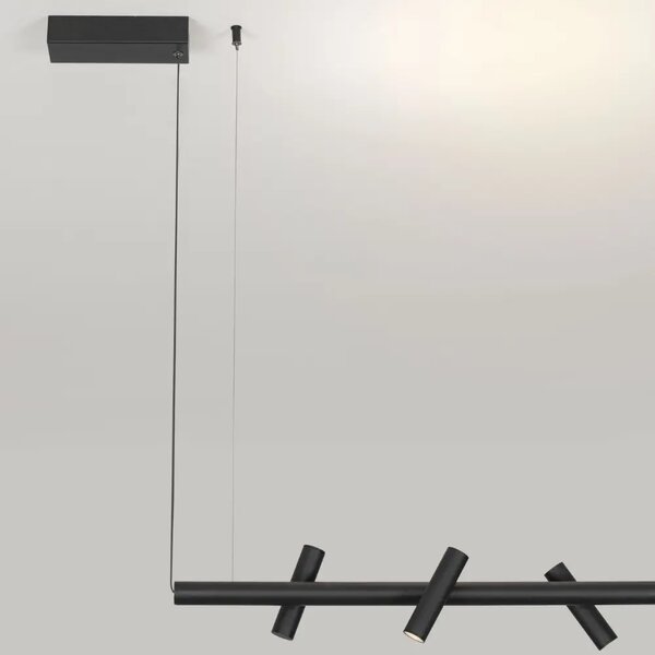 Nova Luce Černé kovové závěsné LED světlo Avelo 120 cm