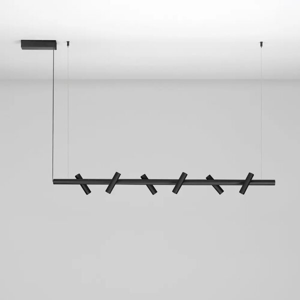 Nova Luce Černé kovové závěsné LED světlo Avelo 120 cm