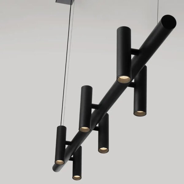 Nova Luce Černé kovové závěsné LED světlo Avelo 120 cm