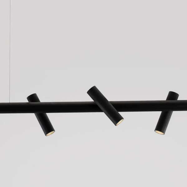 Nova Luce Černé kovové závěsné LED světlo Avelo 120 cm