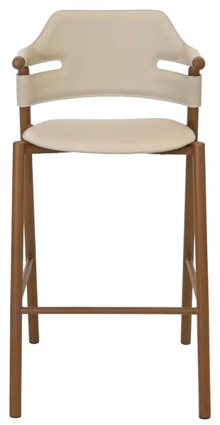 Angel Cerdá Béžová barová židle No. 4253, 75 cm z regenerované kůže