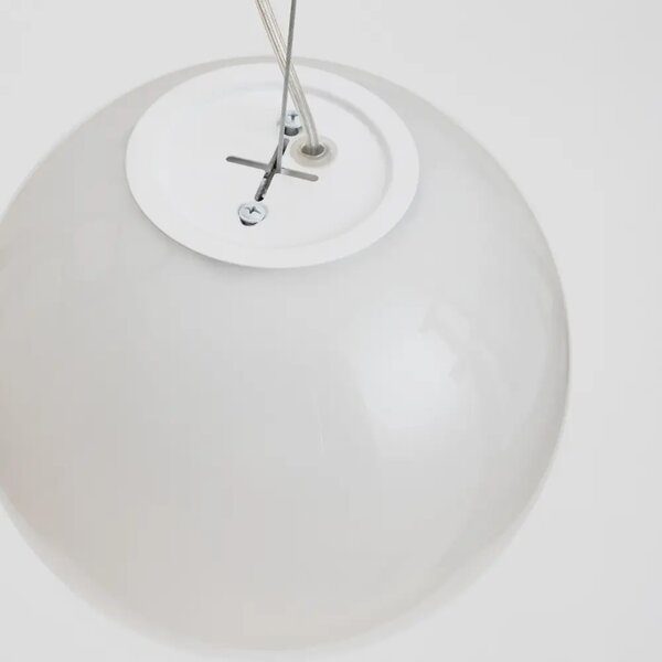 Nova Luce Bílé skleněné závěsné LED světlo Bolita 20 cm